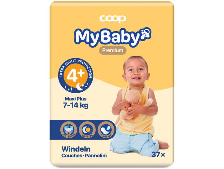 MyBaby My Baby Windeln Maxi Plus Grösse 4+ 7-14 kg 37 Windeln