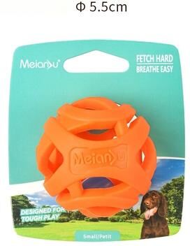 Market Central Durable Rubber Dog Chew Ball For Interactive Play And Training orange