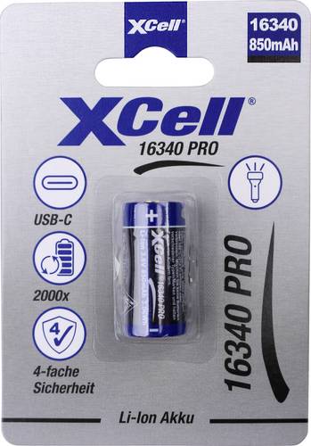 XCell Spezial-Akku 16340 Li-Ion 3.6V 850 1St.