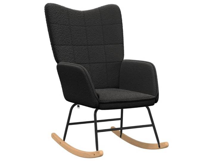 Chaise Relaxante en tissu noir ressemblant à la laine bouclée Rectangulaire maximal 100 kg 1place 9281657