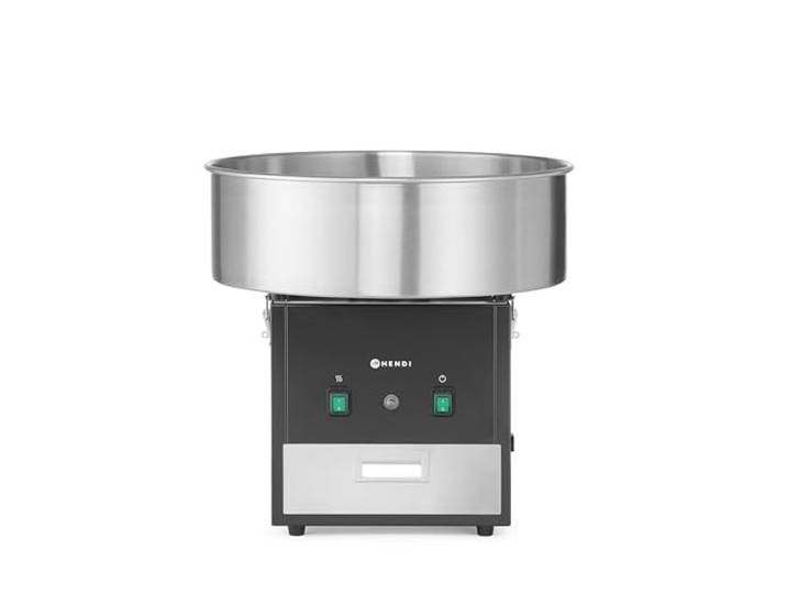 HENDI Machine à barbe à papa électrique professionnelle\, 220–240V\, 50Hz\, 1130W\, 520x520x(H)503mm\, acier inoxydable\, noire