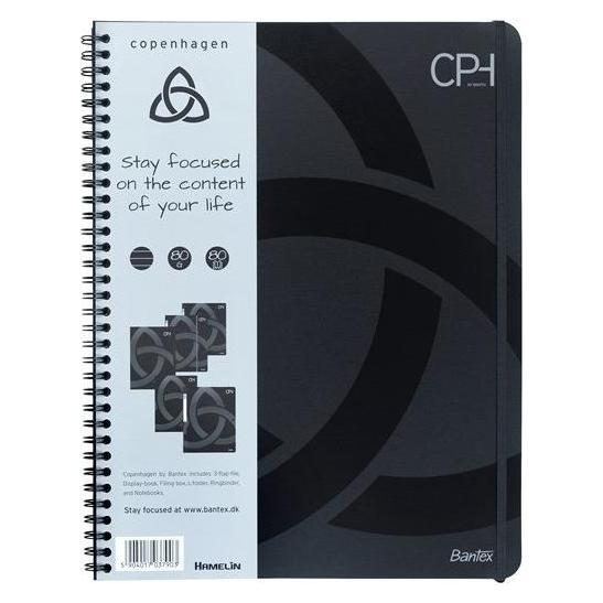 Hamelin Notizbuch Bantex CPH, A4+, liniert, schwarz (A4+, Liniert, Harter Einband) (400063589)