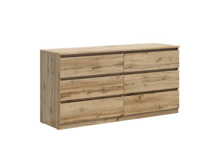 Petits-meubles Kommode Edwin Holz, Braun, Holzwerkstoff, 6 Schubladen, 150x75x45 cm, Kleinmöbel, Kommoden