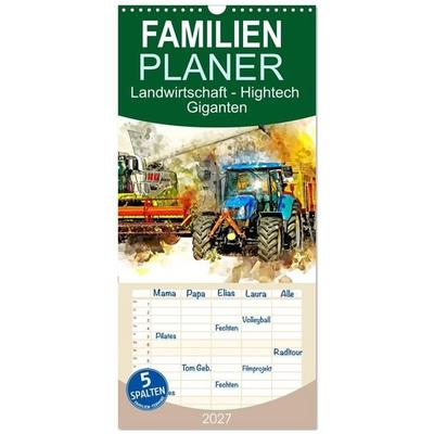 Familienplaner 2027 - Landwirtschaft - Hightech Giganten mit 5 Spalten (Wandkalender, 21 x 45 cm) CALVENDO