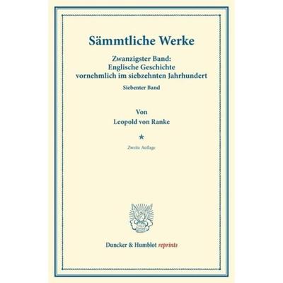 Sämmtliche Werke., Taschenbuch von Leopold Ranke, Duncker & Humblot, 978-3-428-16874-3