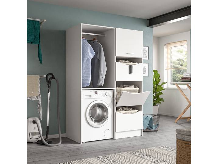 Kit de transformation Lave-linge K 126 x 195 x 68cm Blanc/Blanc
