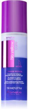 Fanola No Yellow 2 phase potion condicionador sem enxaguar para cabelo loiro e com madeixas 150 ml. No Yellow 2 phase potion