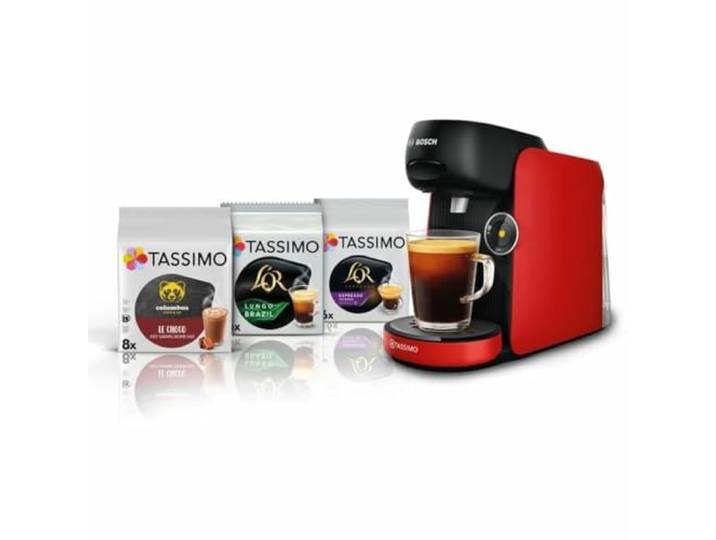 Machine à café + 3 packs T-discs - Bosch - TASSIMO FINESSE TAS163E - 1400 W - 0\,7 L - Multi-boissons - IntensityBoost - Noir