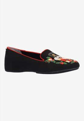 Women's Nussknacker Slip On Flat by J. Renee in Black (Size 9 M)