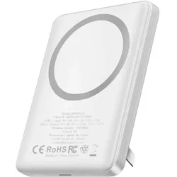 Jaym Powerbank 5000mAh MagSafe 15W USB-C Stand (5000 mAh, 15 W, 18.50 Wh), Powerbank, Weiss