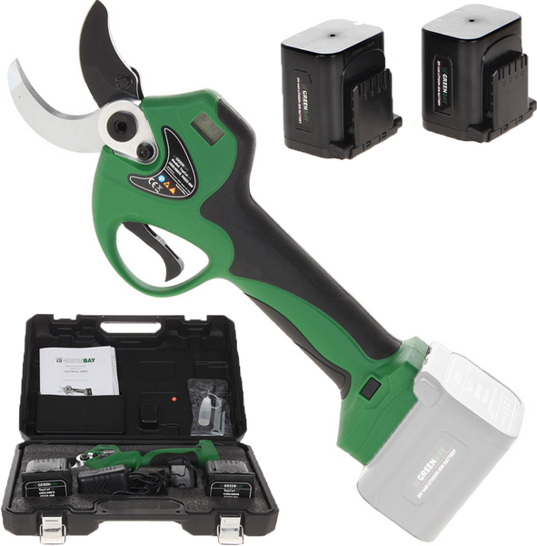 GreenBay TopCut 40 - Sécateur électrique de taille - 2x 21V 4Ah - Diamètre de coupe 40 mm