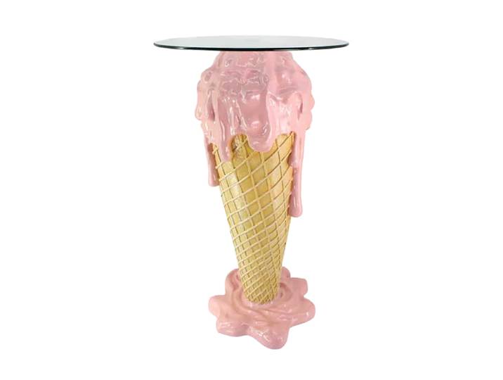 Design Bartisch „Ice Cream“ Beige, Rosa Invicta Interiors