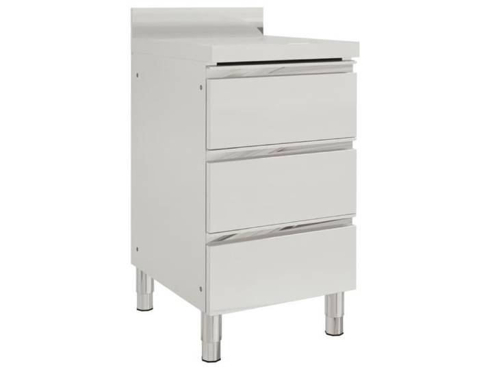 Armoire de cuisine commerciale - ESTINK - 85670 - Acier inoxydable - 3 tiroirs - 50x60x(95-96)cm
