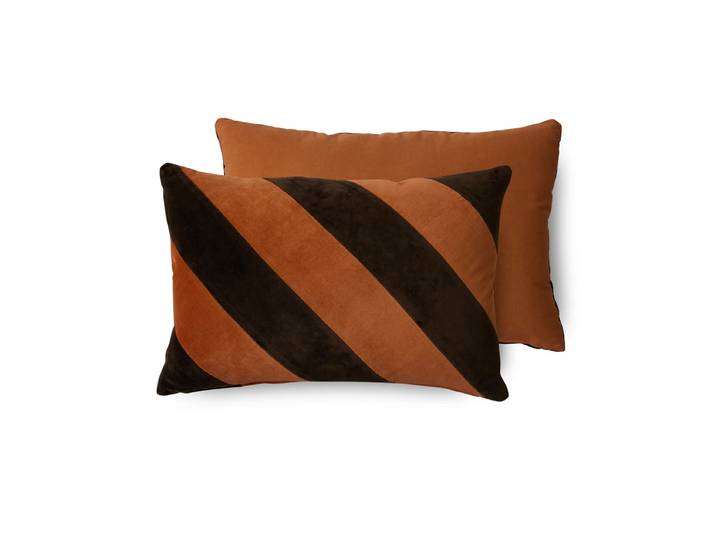 Hkliving - Striped Samt-Kissen, 60 x 40 cm, september