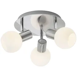 BRILLIANT Lampe Tiara Spotrondell 3flg eisen/weiß   3x D45, E14, 40W, geeignet für Tropfenlampen (nicht enthalten)   Köpfe schwenkbar