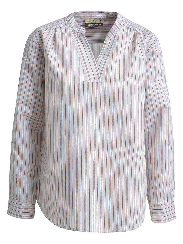 Smith & Soul Bluse in Braun/ Weiß - L