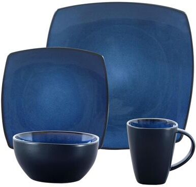 Gibson SoHo Lounge Stoneware Blue 16-piece Dinnerware Set