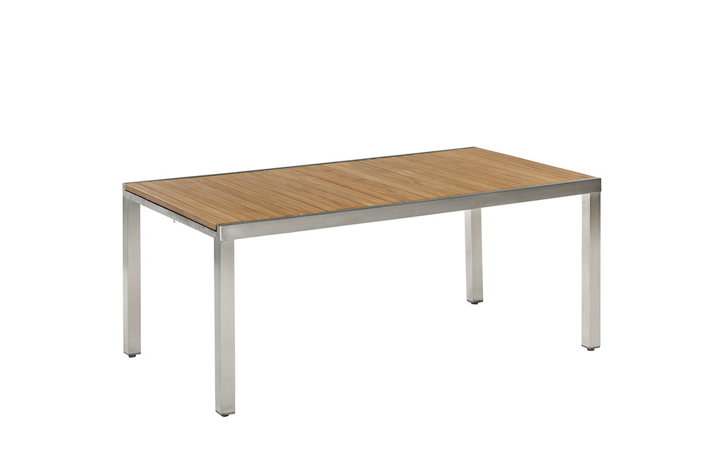 MERXXHANDELS Keros Tisch 150 x 90 cm Edelstahl/Akazie 16908961