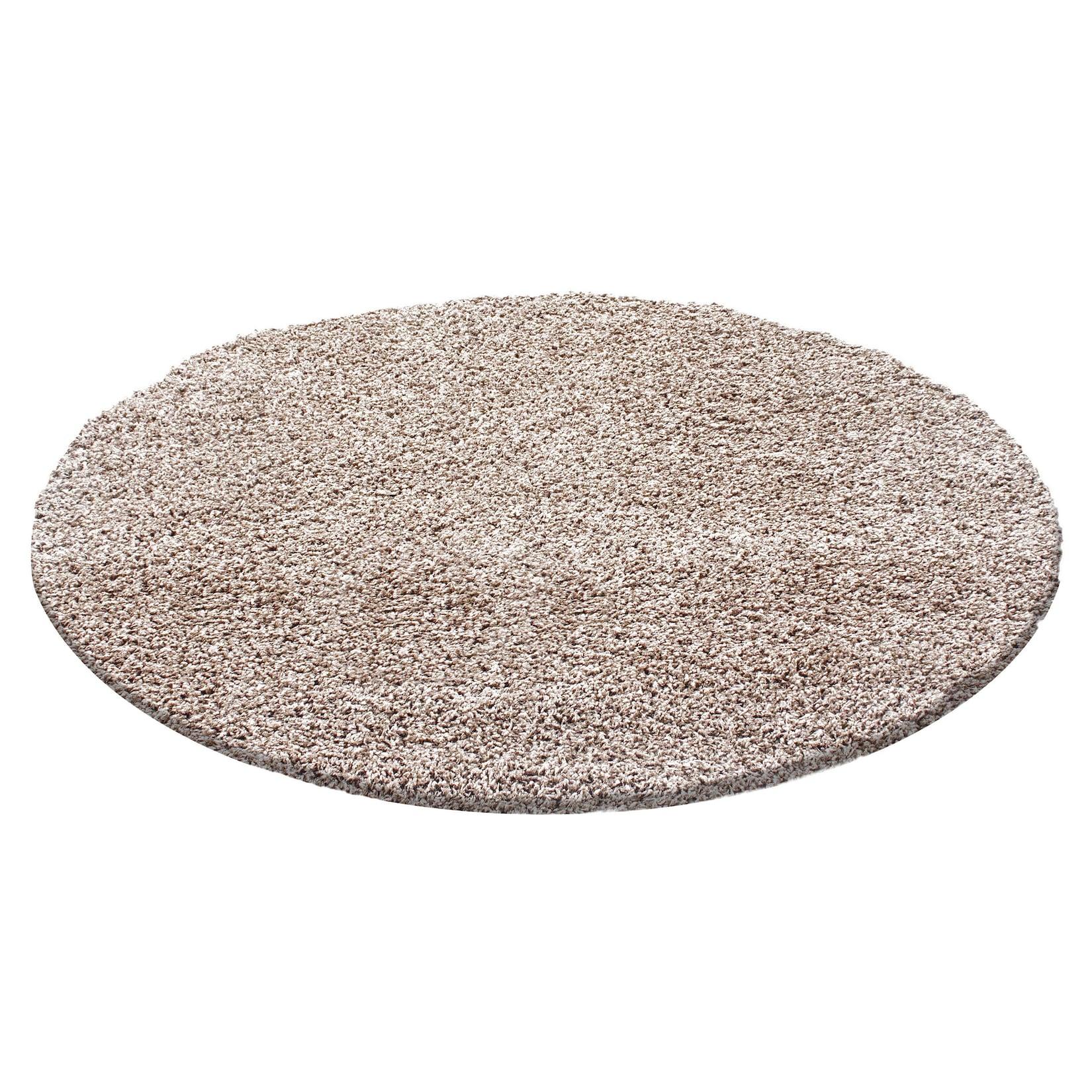 Teppich Hochflor RHEIN in Beige, einfarbig, Ø 120 cm