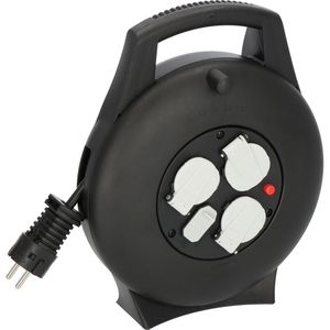 Brennenstuhl Kabeltrommel Vario Line, für innen, 3x Schuko & 2x USB, Kabeltyp H05VV 1,5 mm², 10 m
