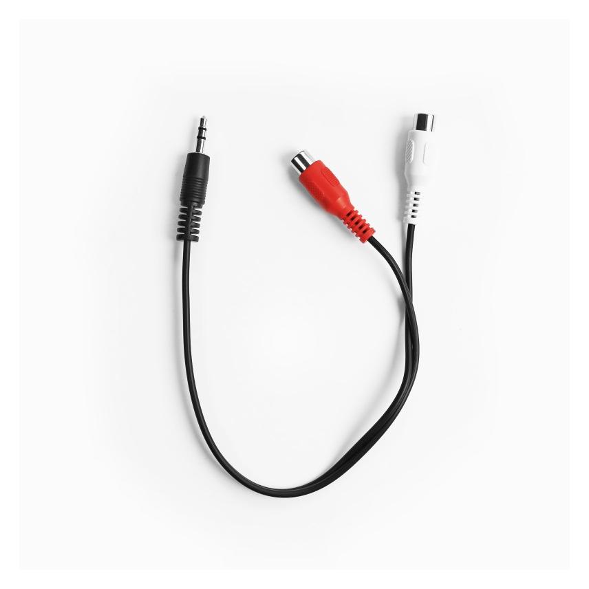 Ekon Audio cable with 3.5mm male jack and two female RCA connectors (0.30 m, AUX Kabel) (ECAJACK2RCA05MF)