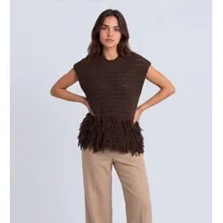 Semicouture für Damen. Y6WH01 Wendi-Weste braun (M), Lässig