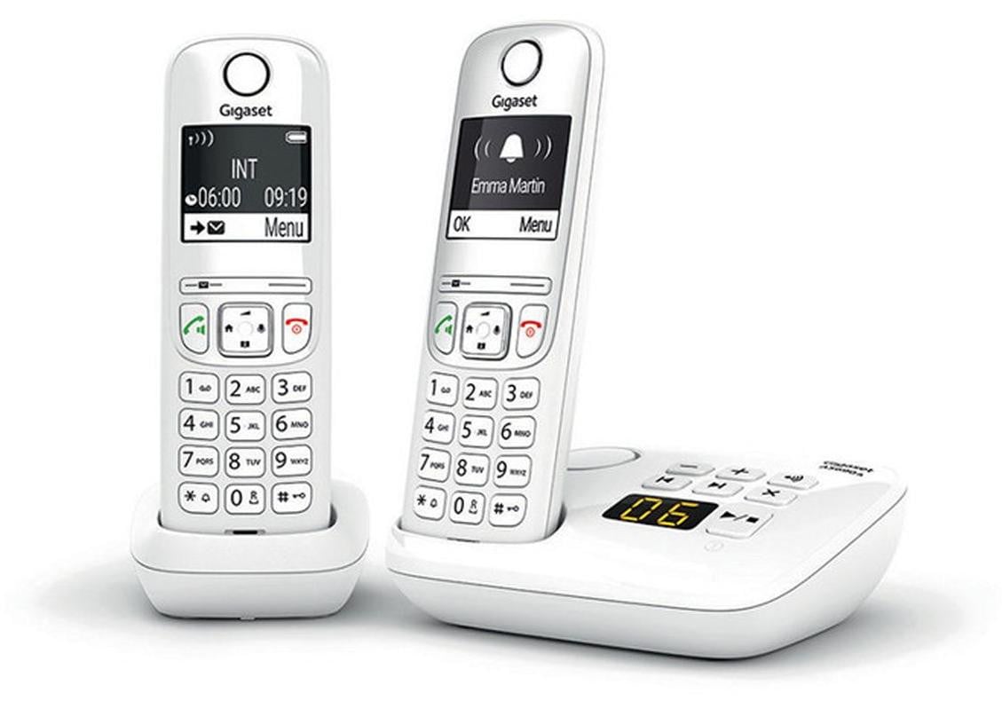 Gigaset AS690A Duo draadloze DECT-telefoon met headset, wit