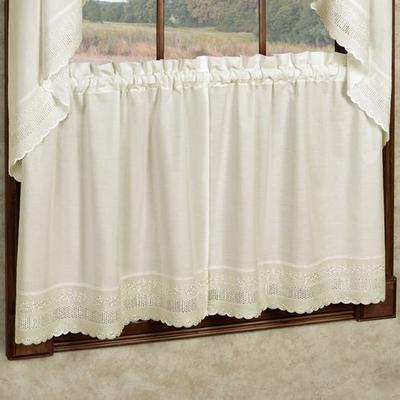 H.c. International, Inc. Danielle Tier Pair, 58 x 30, Light Cream