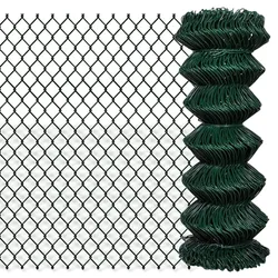 vidaXL Maschendrahtzaun Stahl 1x15 m Grün