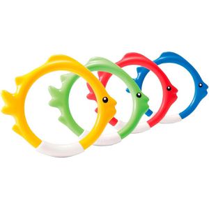 Intex Tauchspielzeug 55507 Tauchringe, Ø 12 cm, farbig sortiert, 4 Stück
