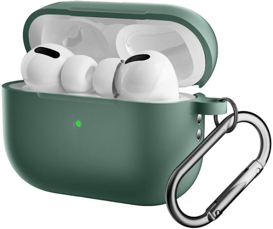 INCOVER Apple Airpods Pro 2nd Gen (2022) Silikone Cover m. Hage - Grøn