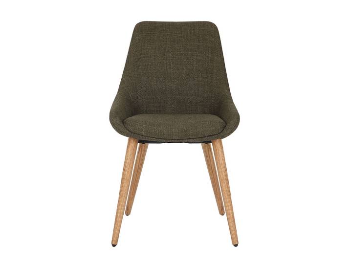 Chaise repas en tissu kaki pied chêne