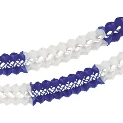 20x Papiergirlande (Großraum) Ø 16 cm · 10 m blau/weiss schwer entflammbar