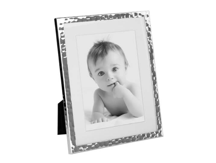 Fink gehämmerter Bilderrahmen Fotomaß 13x18 cm versilberter Fotorahmen für 1 Foto