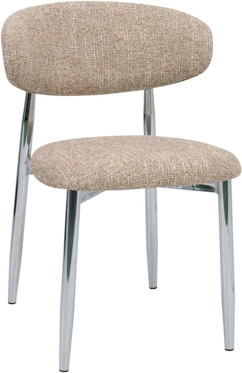 Set van 2 Eetkamerstoelen Skara - Taupe/Chrome