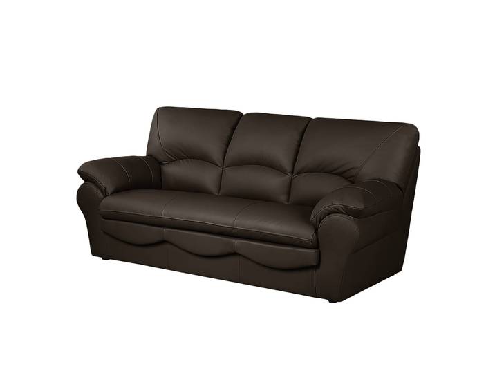 3-Sitzer Sofa Kunstleder Braun/Dunkelbraun Kunstleder Solis 205 x 92 x 85cm Modern