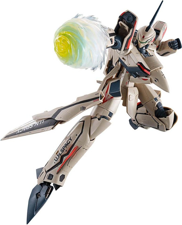 Tamashii Nations Bandai DX Chogokin YF-19 Excalibur Macross-figuur Isamu Alva Dyson, Beige, 25 cm