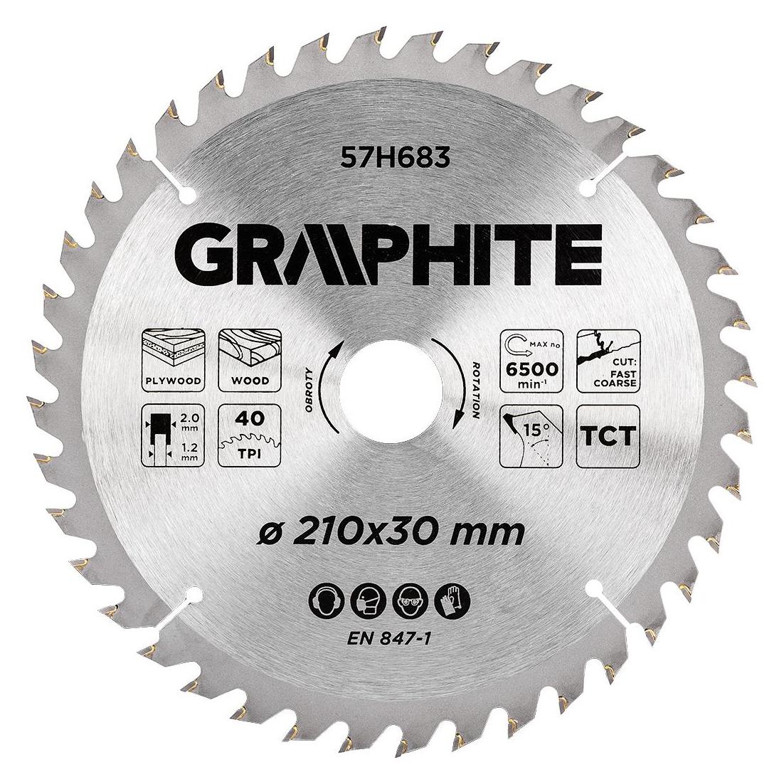 Graphite Sägeblatt, Widia, 210 x 30 mm, 40 Zähne (49585776)