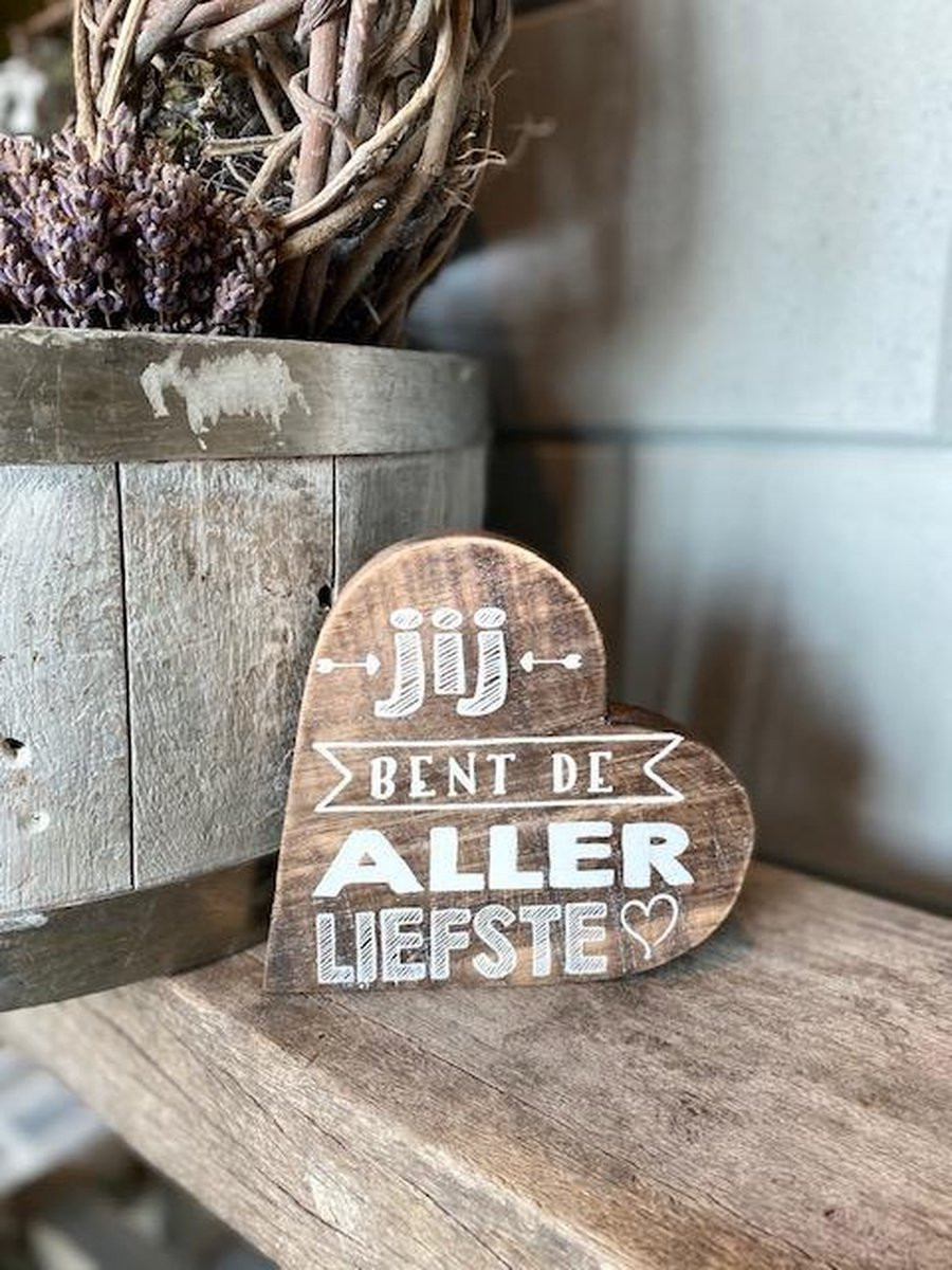 Houten teksthart Jij bent de allerliefste natural