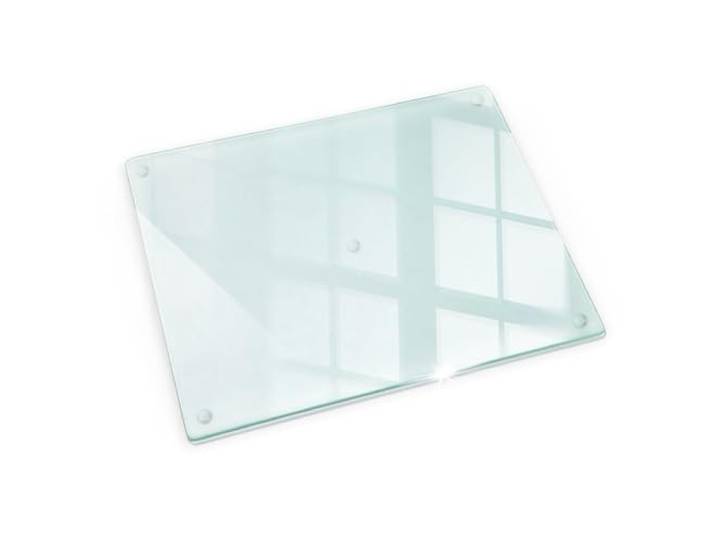 Tulup Glasschneidebrett für Küche 52x40cm Hygienische Multifunktional Transparent Gehärtetes Glas Schneidebrett Rutschfeste Topfuntersetzer Widerstandsfähig und Langlebig