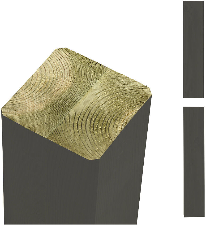 kaiserkraft Premium Leimholzpfosten, 90 x 90 mm, Höhe 1280 mm, umbragrau