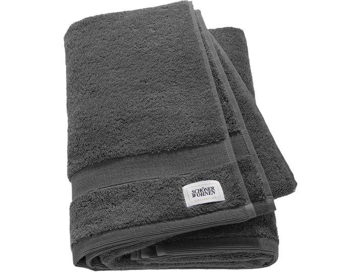 Badetuch Cuddly , grau (anthrazit), B:70cm L:140cm, Frotteevelours, Obermaterial: 100% Baumwolle, SCHÖNER WOHNEN-KOLLEKTION, Handtücher, Badetuch, in unterschiedlichen Farben
