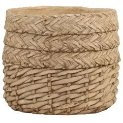 Chic Antique Übertopf Corte mit Flechtmuster, H17 x Ø18 cm, braun