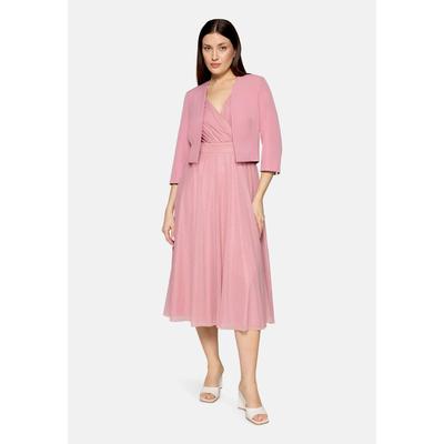 Bolerojacke VERA MONT "Damen mit Kellerfalten", Damen, Gr. 48, rosa (vintage blossom), Satin, Obermaterial: 90% Polyester, 10% Elasthan, tailliert, V-Ausschnitt, Ärmel ohne Ärmelschlitz, Jacken