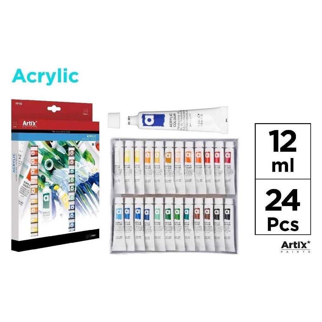 Artix Acrylfarbe 12 ml 24 Farben (12 ml) (58218040)