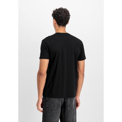 T-Shirt ALPHA INDUSTRIES "Basic BL Effect Print T-Shirt", Herren, Gr. M, schwarz, Obermaterial: 100% Baumwolle, Shirts T-Shirt