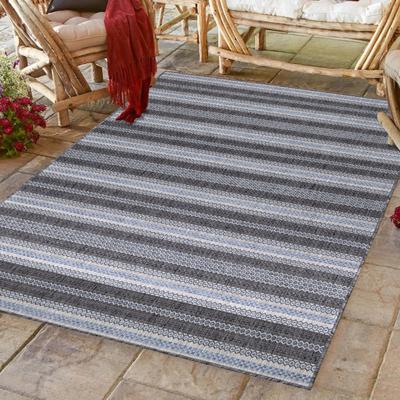 Outdoorteppich AYYILDIZ TEPPICHE "SUNNY 4411", schwarz, B:120cm H:5mm L:170cm, Polypropylen, Teppiche, Outdoorteppich, Läufer / Pflegeleicht / Strapazierfähig / In- und Outdoor geeignet