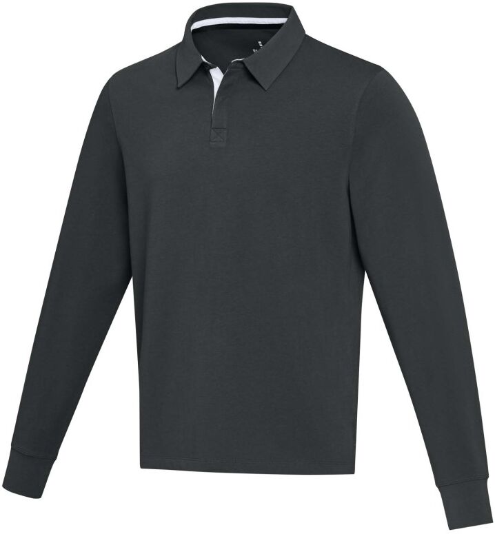 Sweatshirt de rugby personnalisé en coton organique Clyde noir L