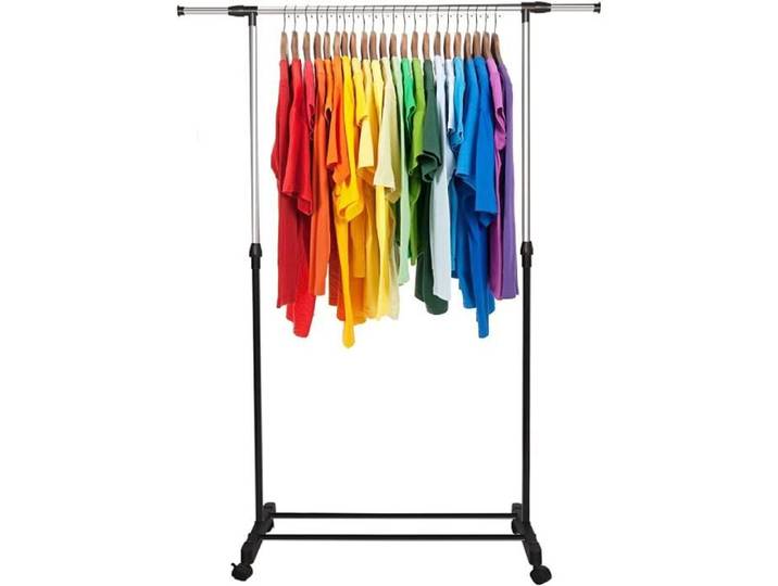 Portant à vêtement avec roulettes - Réglable en hauteur 90-160CM - Portable et extensible - Noir