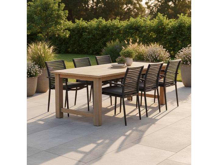 Gartensessel-Set 6-tlg. stapelbar New Jersey Metall
